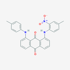 molecular formula C28H21N3O4 B402282 1-{2-Nitro-4-methylanilino}-8-(4-toluidino)anthra-9,10-quinone 