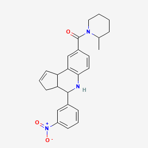 molecular formula C25H27N3O3 B4022824 8-[(2-methyl-1-piperidinyl)carbonyl]-4-(3-nitrophenyl)-3a,4,5,9b-tetrahydro-3H-cyclopenta[c]quinoline 