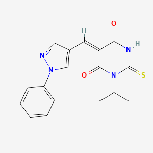 molecular formula C18H18N4O2S B4022832 1-sec-butyl-5-[(1-phenyl-1H-pyrazol-4-yl)methylene]-2-thioxodihydro-4,6(1H,5H)-pyrimidinedione 