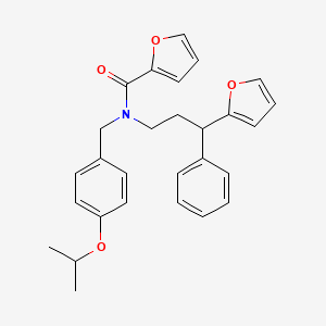 molecular formula C28H29NO4 B4022834 N-[3-(2-furyl)-3-phenylpropyl]-N-(4-isopropoxybenzyl)-2-furamide 