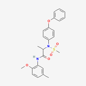 molecular formula C24H26N2O5S B4022850 N~1~-(2-methoxy-5-methylphenyl)-N~2~-(methylsulfonyl)-N~2~-(4-phenoxyphenyl)alaninamide 