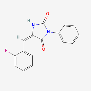 molecular formula C16H11FN2O2 B4022875 5-(2-fluorobenzylidene)-3-phenyl-2,4-imidazolidinedione 
