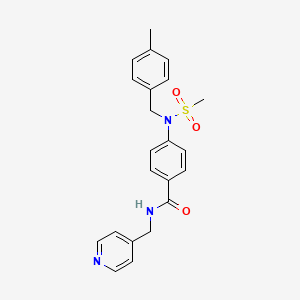 molecular formula C22H23N3O3S B4022889 4-[(4-methylbenzyl)(methylsulfonyl)amino]-N-(4-pyridinylmethyl)benzamide 
