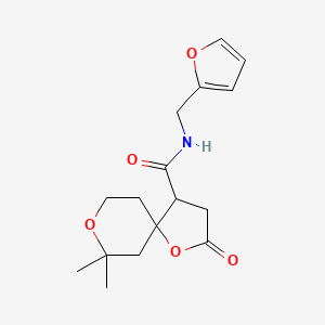 molecular formula C16H21NO5 B4022894 N-(2-furylmethyl)-7,7-dimethyl-2-oxo-1,8-dioxaspiro[4.5]decane-4-carboxamide 