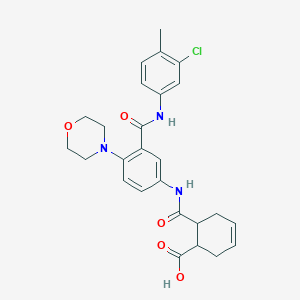molecular formula C26H28ClN3O5 B4022908 6-({[3-{[(3-chloro-4-methylphenyl)amino]carbonyl}-4-(4-morpholinyl)phenyl]amino}carbonyl)-3-cyclohexene-1-carboxylic acid 
