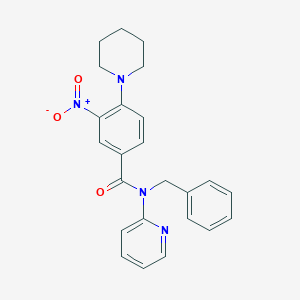 molecular formula C24H24N4O3 B4022918 N-benzyl-3-nitro-4-(1-piperidinyl)-N-2-pyridinylbenzamide 