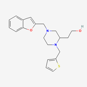 molecular formula C20H24N2O2S B4022919 2-[4-(1-benzofuran-2-ylmethyl)-1-(2-thienylmethyl)-2-piperazinyl]ethanol 
