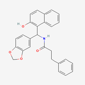 molecular formula C27H23NO4 B4022935 N-[1,3-benzodioxol-5-yl(2-hydroxy-1-naphthyl)methyl]-3-phenylpropanamide 
