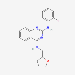 2-N-(2-fluorophenyl)-4-N-(oxolan-2-ylmethyl)quinazoline-2,4-diamine