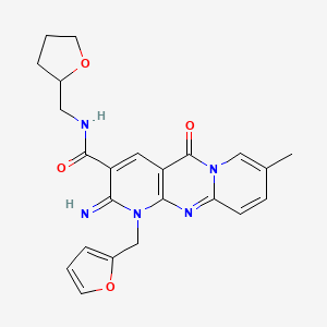 molecular formula C23H23N5O4 B4022946 1-(2-furylmethyl)-2-imino-8-methyl-5-oxo-N-(tetrahydro-2-furanylmethyl)-1,5-dihydro-2H-dipyrido[1,2-a:2',3'-d]pyrimidine-3-carboxamide CAS No. 510760-81-3