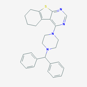 molecular formula C27H28N4S B402295 4-(4-Benzhydryl-1-piperazinyl)-5,6,7,8-tetrahydro[1]benzothieno[2,3-d]pyrimidine CAS No. 313649-26-2