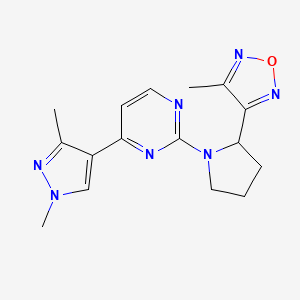 molecular formula C16H19N7O B4022951 4-(1,3-dimethyl-1H-pyrazol-4-yl)-2-[2-(4-methyl-1,2,5-oxadiazol-3-yl)pyrrolidin-1-yl]pyrimidine 