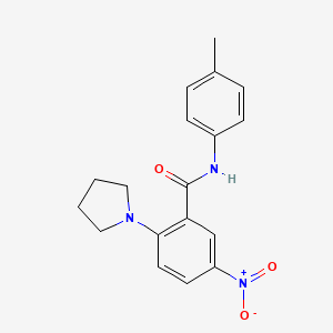molecular formula C18H19N3O3 B4022971 N-(4-methylphenyl)-5-nitro-2-(1-pyrrolidinyl)benzamide 