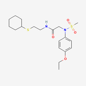molecular formula C19H30N2O4S2 B4022987 N~1~-[2-(cyclohexylthio)ethyl]-N~2~-(4-ethoxyphenyl)-N~2~-(methylsulfonyl)glycinamide 