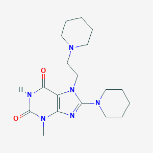 molecular formula C18H28N6O2 B402299 3-Methyl-8-piperidin-1-yl-7-(2-piperidin-1-ylethyl)purine-2,6-dione CAS No. 330818-23-0