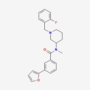 molecular formula C24H25FN2O2 B4022997 N-[1-(2-fluorobenzyl)-3-piperidinyl]-3-(2-furyl)-N-methylbenzamide 