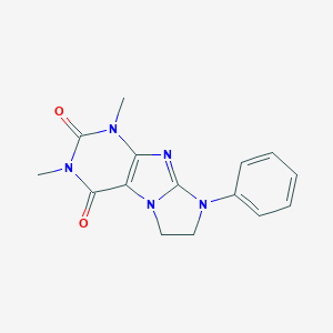 molecular formula C15H15N5O2 B402300 1,3-dimethyl-8-phenyl-7,8-dihydro-1H-imidazo[2,1-f]purine-2,4(3H,6H)-dione CAS No. 97417-33-9