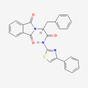 2-(1,3-dioxo-1,3-dihydro-2H-isoindol-2-yl)-3-phenyl-N-(4-phenyl-1,3-thiazol-2-yl)propanamide