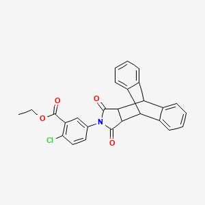 molecular formula C27H20ClNO4 B4023014 ethyl 2-chloro-5-(16,18-dioxo-17-azapentacyclo[6.6.5.0~2,7~.0~9,14~.0~15,19~]nonadeca-2,4,6,9,11,13-hexaen-17-yl)benzoate 