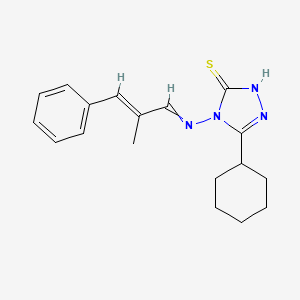 5-cyclohexyl-4-[(2-methyl-3-phenyl-2-propen-1-ylidene)amino]-4H-1,2,4-triazole-3-thiol