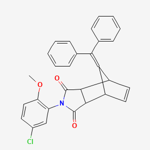 molecular formula C29H22ClNO3 B4023023 4-(5-chloro-2-methoxyphenyl)-10-(diphenylmethylene)-4-azatricyclo[5.2.1.0~2,6~]dec-8-ene-3,5-dione 
