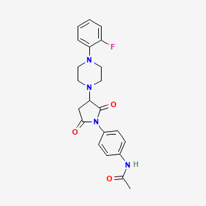 molecular formula C22H23FN4O3 B4023029 N-(4-{3-[4-(2-fluorophenyl)-1-piperazinyl]-2,5-dioxo-1-pyrrolidinyl}phenyl)acetamide 