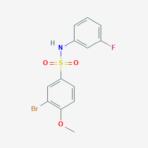 molecular formula C13H11BrFNO3S B4023033 3-bromo-N-(3-fluorophenyl)-4-methoxybenzenesulfonamide 