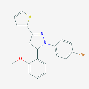 1-(4-bromophenyl)-5-[2-(methyloxy)phenyl]-3-thien-2-yl-4,5-dihydro-1H-pyrazole