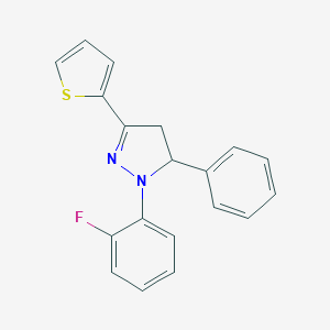molecular formula C19H15FN2S B402305 1-(2-fluorophenyl)-5-phenyl-3-(2-thienyl)-4,5-dihydro-1H-pyrazole 