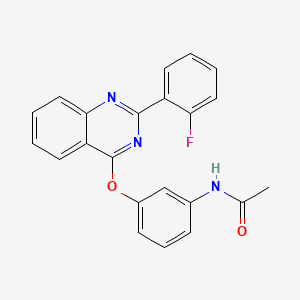 molecular formula C22H16FN3O2 B4023056 N-(3-{[2-(2-fluorophenyl)-4-quinazolinyl]oxy}phenyl)acetamide 