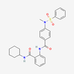 molecular formula C27H29N3O4S B4023077 N-cyclohexyl-2-({4-[methyl(phenylsulfonyl)amino]benzoyl}amino)benzamide 