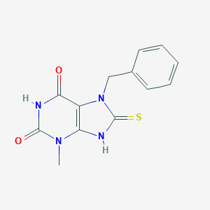 molecular formula C13H12N4O2S B402308 7-benzyl-3-methyl-8-sulfanyl-3,7-dihydro-1H-purine-2,6-dione CAS No. 126118-64-7