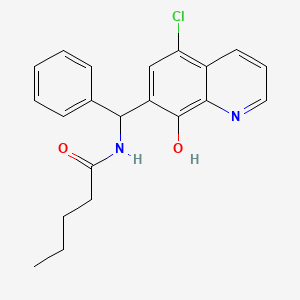 molecular formula C21H21ClN2O2 B4023094 N-[(5-chloro-8-hydroxy-7-quinolinyl)(phenyl)methyl]pentanamide 