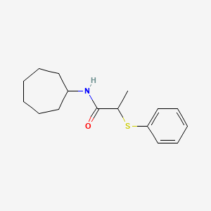 molecular formula C16H23NOS B4023096 N-cycloheptyl-2-(phenylthio)propanamide 
