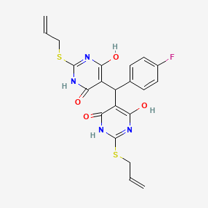 molecular formula C21H19FN4O4S2 B4023098 5,5'-[(4-fluorophenyl)methylene]bis[2-(allylthio)-6-hydroxy-4(3H)-pyrimidinone] 