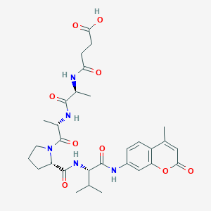 molecular formula C30H39N5O9 B040231 4-[[(2S)-1-[[(2S)-1-[(2S)-2-[[(2S)-3-甲基-1-[(4-甲基-2-氧代色满-7-基)氨基]-1-氧代丁烷-2-基]氨基羰基]吡咯烷-1-基]-1-氧代丙烷-2-基]氨基]-1-氧代丙烷-2-基]氨基]-4-氧代丁酸 CAS No. 113277-37-5