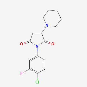 molecular formula C15H16ClFN2O2 B4023101 1-(4-chloro-3-fluorophenyl)-3-(1-piperidinyl)-2,5-pyrrolidinedione 