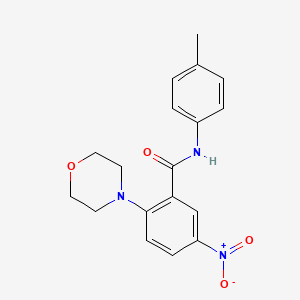 molecular formula C18H19N3O4 B4023123 N-(4-methylphenyl)-2-(4-morpholinyl)-5-nitrobenzamide 
