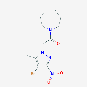 molecular formula C12H17BrN4O3 B402313 1-({4-bromo-3-nitro-5-methyl-1H-pyrazol-1-yl}acetyl)azepane 