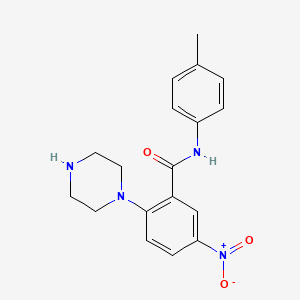 molecular formula C18H20N4O3 B4023164 N-(4-methylphenyl)-5-nitro-2-(1-piperazinyl)benzamide 