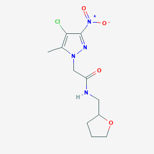 molecular formula C11H15ClN4O4 B402318 2-{4-chloro-3-nitro-5-methyl-1H-pyrazol-1-yl}-N-(tetrahydro-2-furanylmethyl)acetamide 