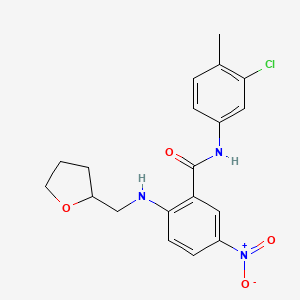 molecular formula C19H20ClN3O4 B4023188 N-(3-chloro-4-methylphenyl)-5-nitro-2-[(tetrahydro-2-furanylmethyl)amino]benzamide 