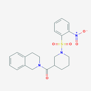 molecular formula C21H23N3O5S B4023201 2-({1-[(2-nitrophenyl)sulfonyl]-3-piperidinyl}carbonyl)-1,2,3,4-tetrahydroisoquinoline 