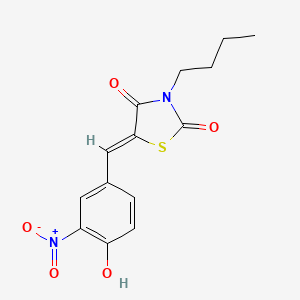 molecular formula C14H14N2O5S B4023215 3-butyl-5-(4-hydroxy-3-nitrobenzylidene)-1,3-thiazolidine-2,4-dione 