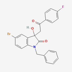molecular formula C23H17BrFNO3 B4023219 1-benzyl-5-bromo-3-[2-(4-fluorophenyl)-2-oxoethyl]-3-hydroxy-1,3-dihydro-2H-indol-2-one 