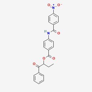 molecular formula C24H20N2O6 B4023224 1-benzoylpropyl 4-[(4-nitrobenzoyl)amino]benzoate 
