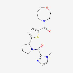 molecular formula C19H24N4O3S B4023238 4-[(5-{1-[(1-methyl-1H-imidazol-2-yl)carbonyl]-2-pyrrolidinyl}-2-thienyl)carbonyl]-1,4-oxazepane 