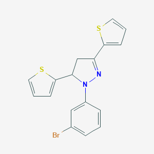 molecular formula C17H13BrN2S2 B402324 1-(3-bromophenyl)-3,5-di(2-thienyl)-4,5-dihydro-1H-pyrazole 