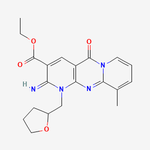 molecular formula C20H22N4O4 B4023255 ethyl 2-imino-10-methyl-5-oxo-1-(tetrahydro-2-furanylmethyl)-1,5-dihydro-2H-dipyrido[1,2-a:2',3'-d]pyrimidine-3-carboxylate CAS No. 618077-74-0
