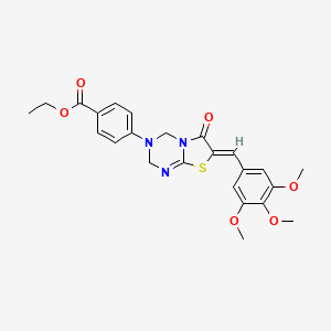 ethyl 4-[6-oxo-7-(3,4,5-trimethoxybenzylidene)-6,7-dihydro-2H-[1,3]thiazolo[3,2-a][1,3,5]triazin-3(4H)-yl]benzoate